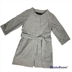 APOSTROPHE Gray Cotton Belted Car Coat Small